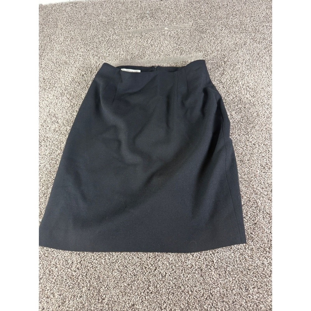Jones New York Black Wool Pencil Skirt Size 12 Made in USA Worsted Wool Career